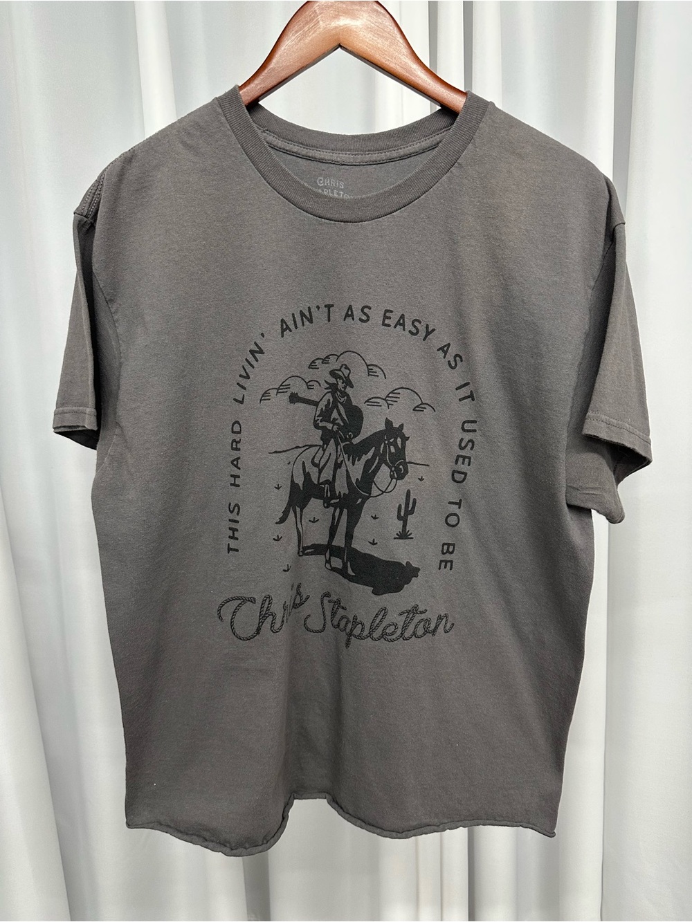 Chris Stapleton grey short sleeve t shirt women’s large cotton